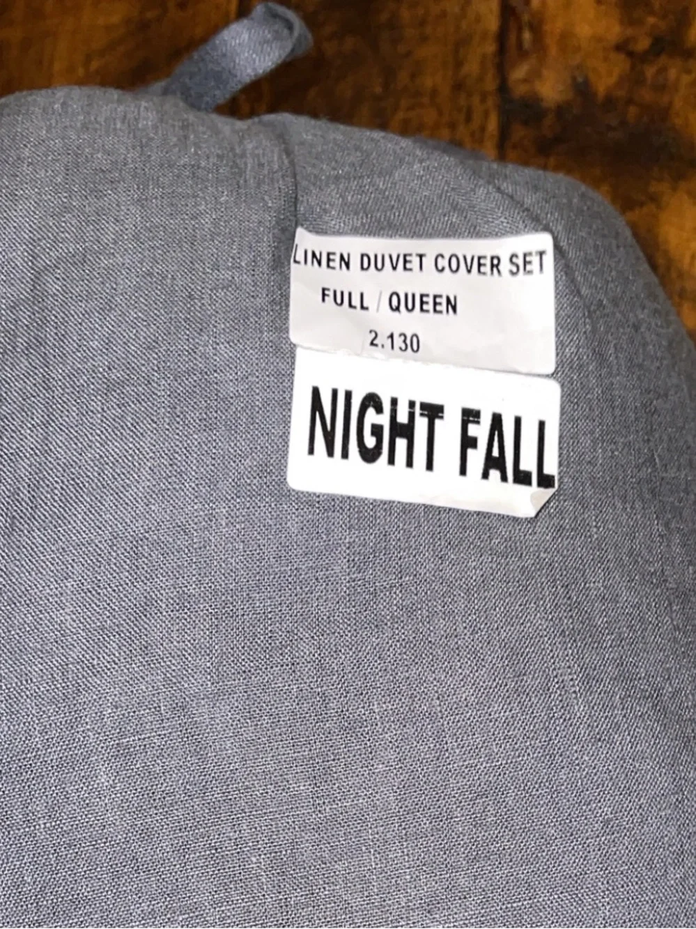 Quince European Linen 3 Pc Duvet Cover Set, Full/Queen (Nightfall)